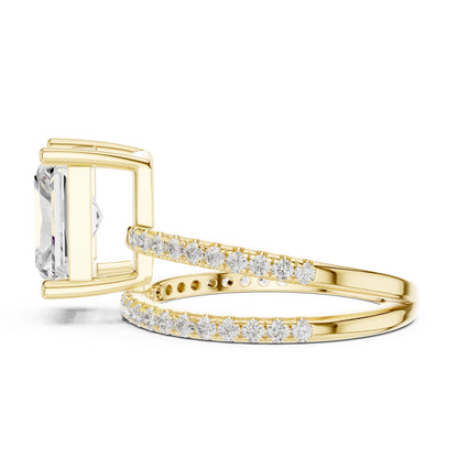 Radiant Lab Grown Diamond Cathedral Engagement Ring