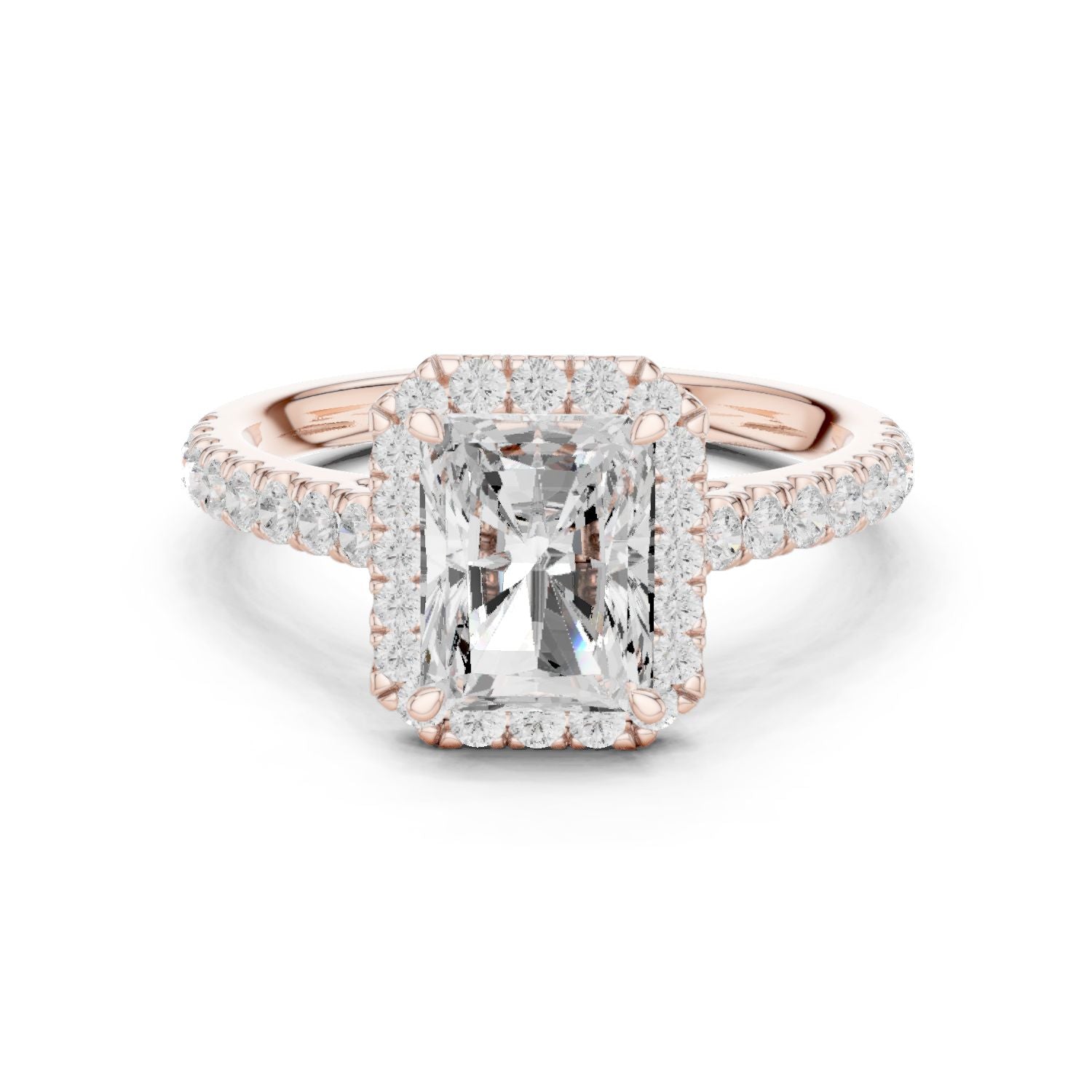 Radiant Lab Grown Diamond Halo Engagement Ring