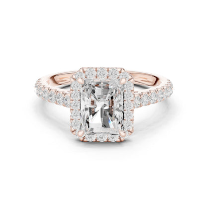 Radiant Lab Grown Diamond Halo Engagement Ring
