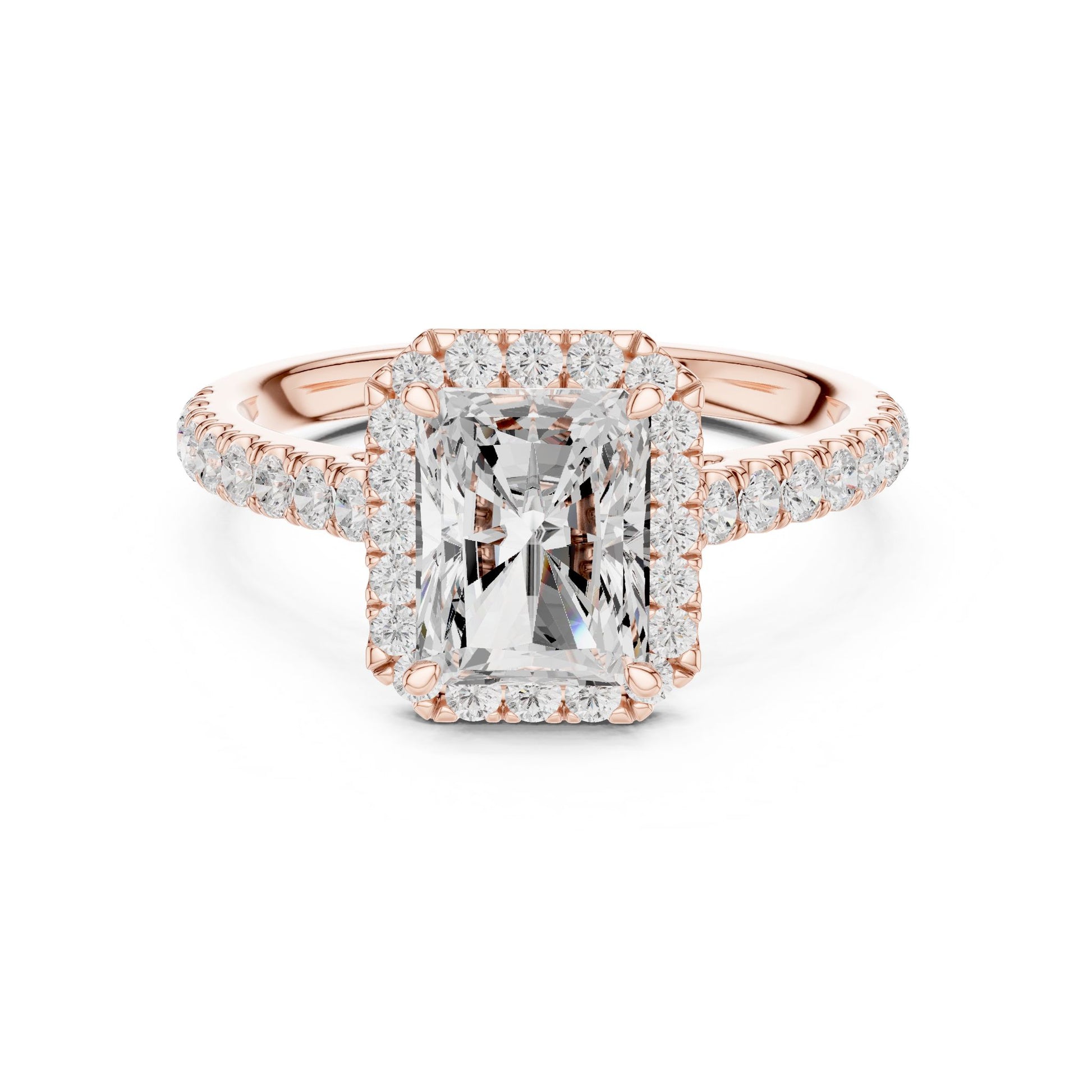 Radiant Lab Grown Diamond Halo Engagement Ring