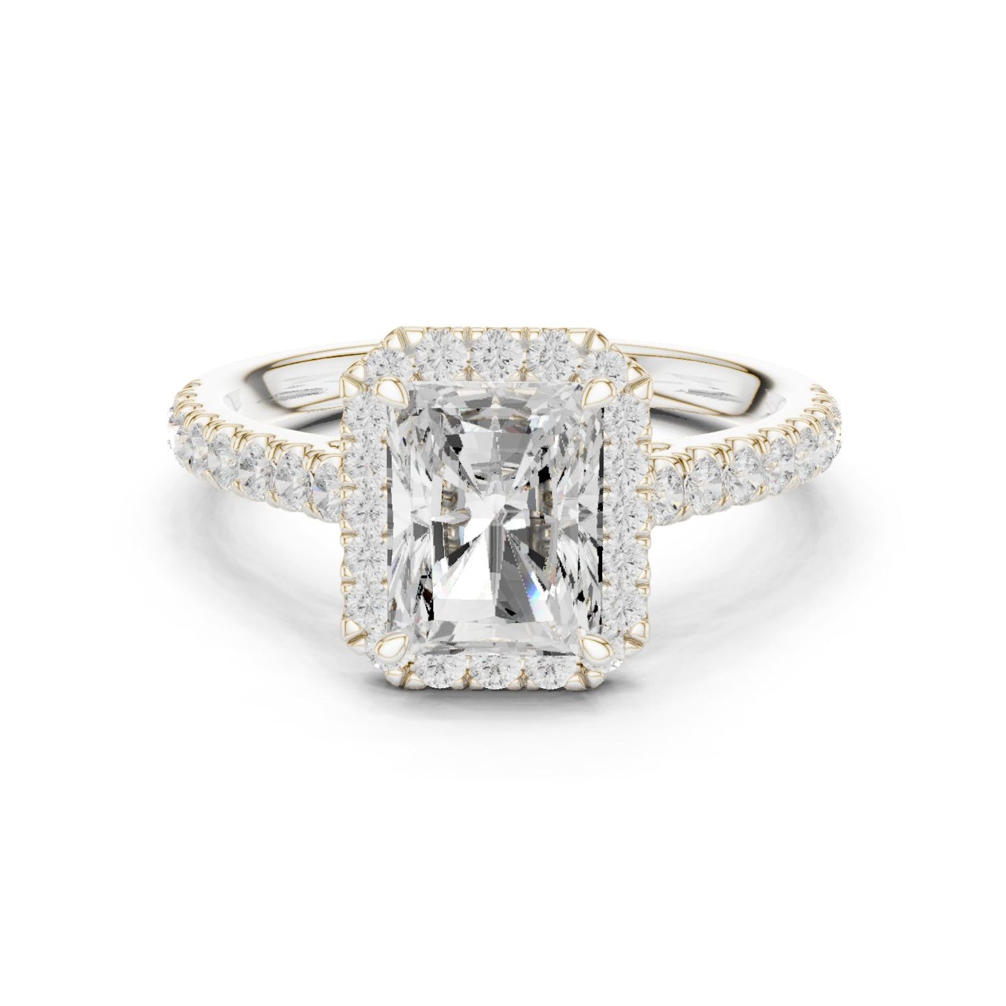 Radiant Lab Grown Diamond Halo Engagement Ring