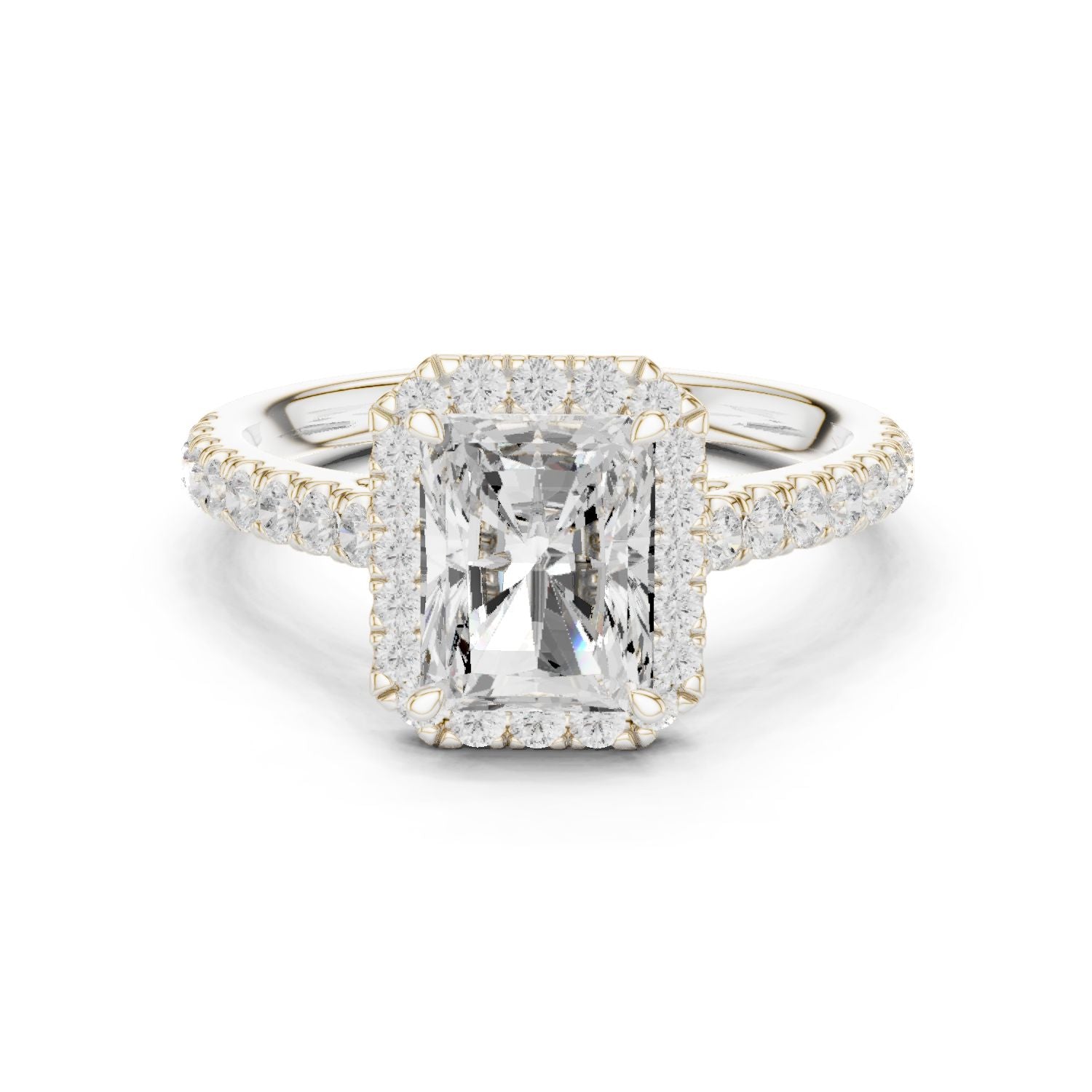 Radiant Lab Grown Diamond Halo Engagement Ring