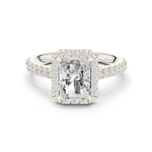 Radiant Lab Grown Diamond Halo Engagement Ring