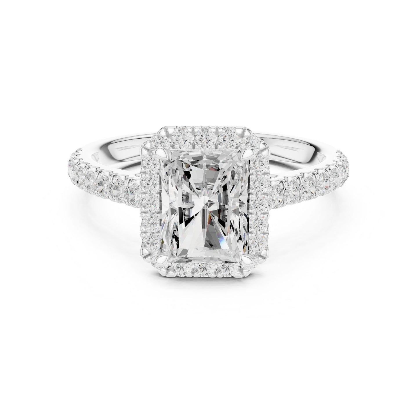 Radiant Lab Grown Diamond Halo Engagement Ring