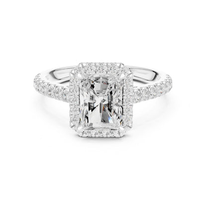 Radiant Lab Grown Diamond Halo Engagement Ring
