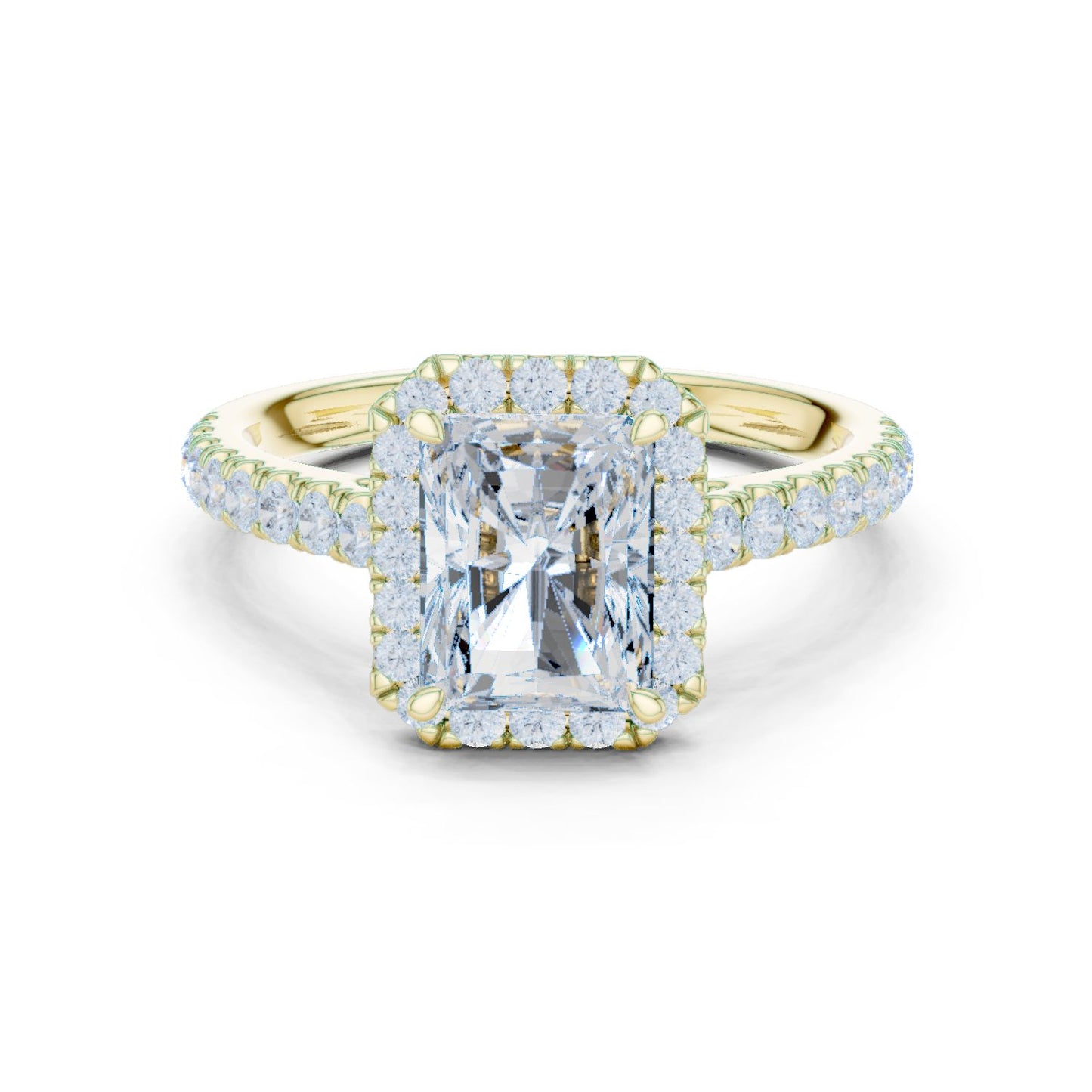 Radiant Lab Grown Diamond Halo Engagement Ring