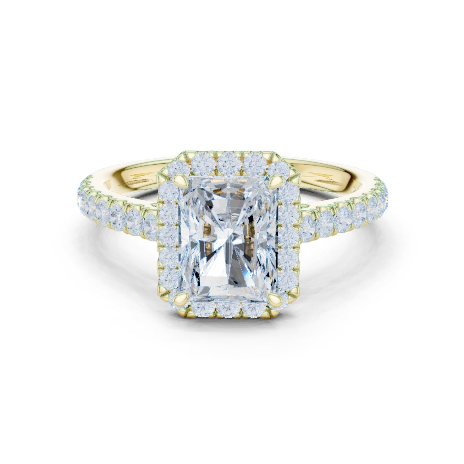 Radiant Lab Grown Diamond Halo Engagement Ring