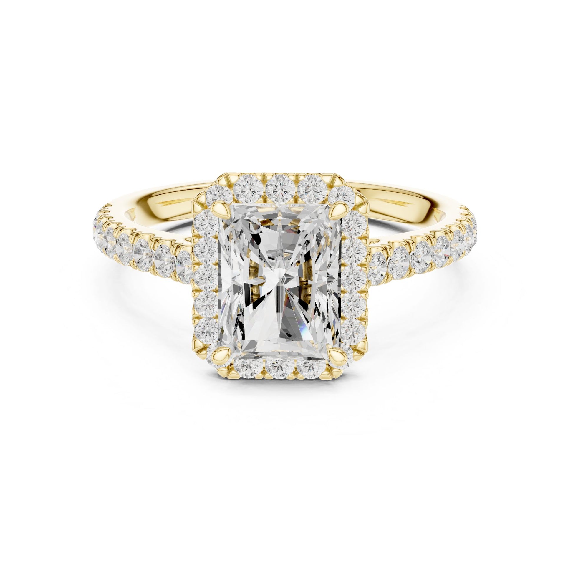 Radiant Lab Grown Diamond Halo Engagement Ring