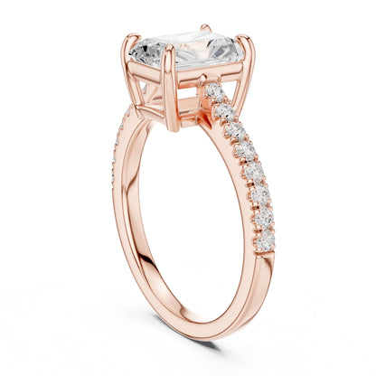Radiant Lab Grown Diamond Pave Engagement Ring