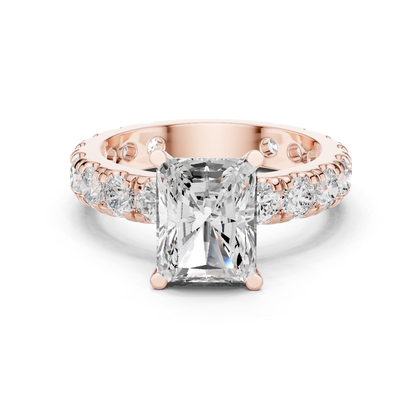 Radiant Lab Grown Diamond Pave Engagement Ring
