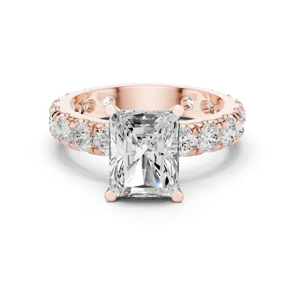 Radiant Lab Grown Diamond Pave Engagement Ring