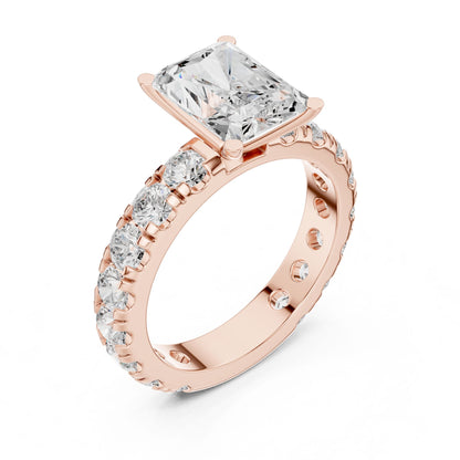 Radiant Lab Grown Diamond Pave Engagement Ring