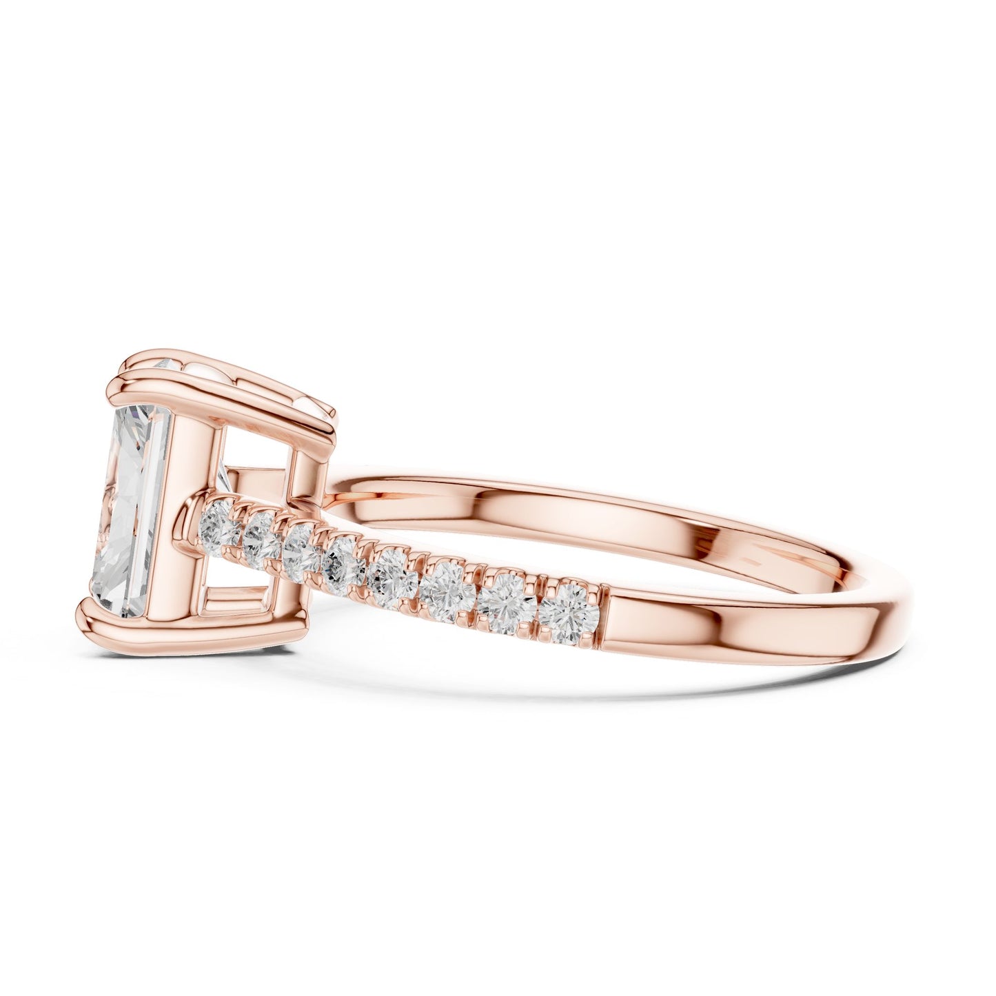 Radiant Lab Grown Diamond Pave Engagement Ring