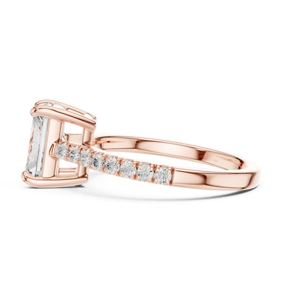 Radiant Lab Grown Diamond Pave Engagement Ring