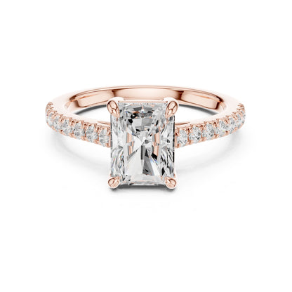 Radiant Lab Grown Diamond Pave Engagement Ring
