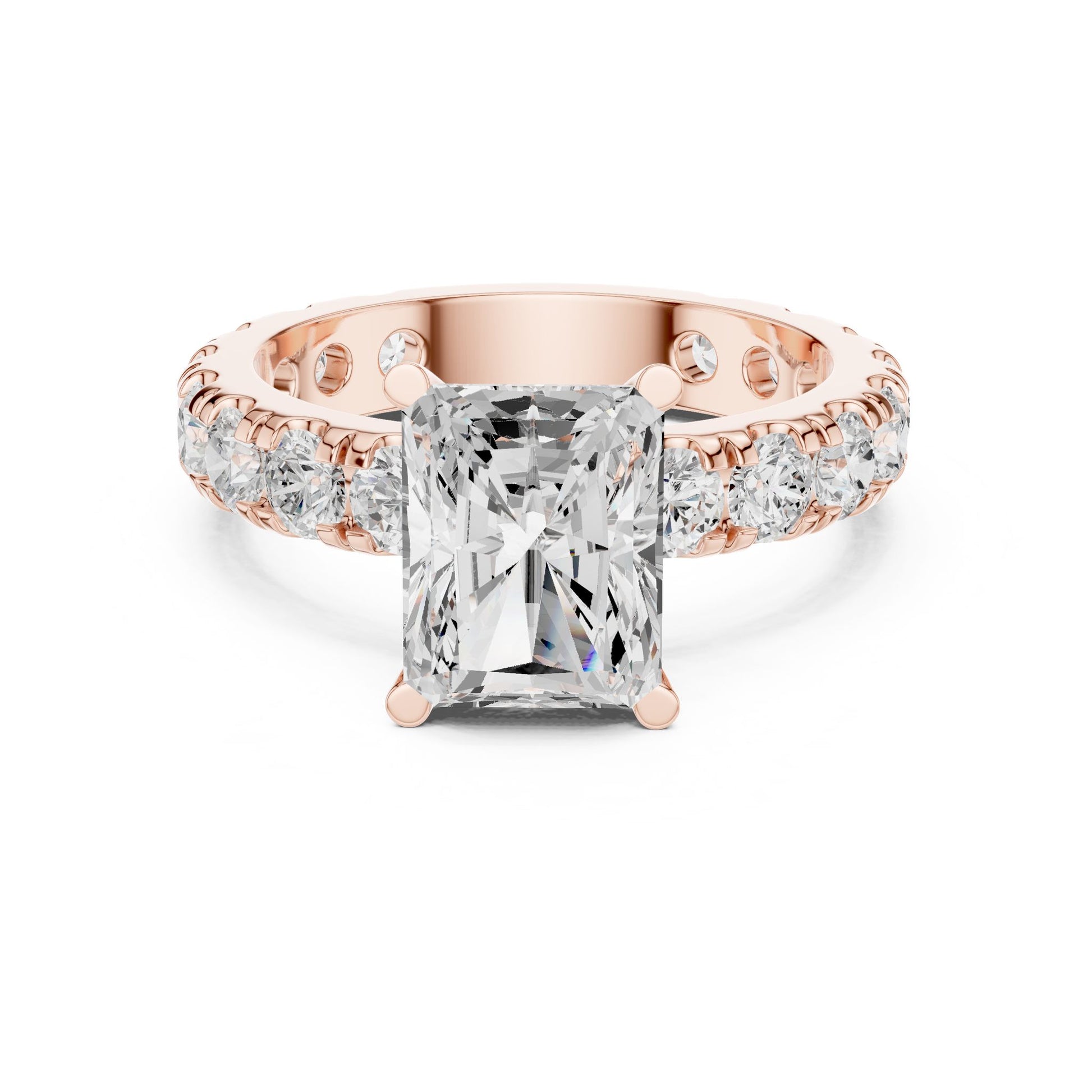 Radiant Lab Grown Diamond Pave Engagement Ring