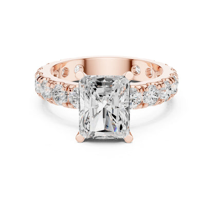 Radiant Lab Grown Diamond Pave Engagement Ring