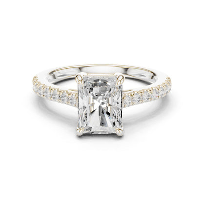 Radiant Lab Grown Diamond Pave Engagement Ring
