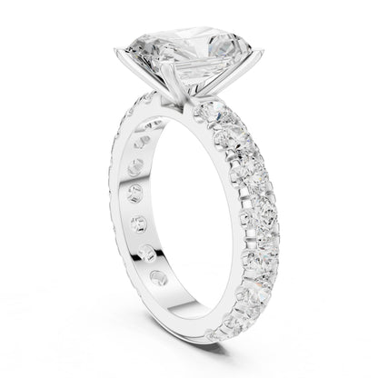 Radiant Lab Grown Diamond Pave Engagement Ring