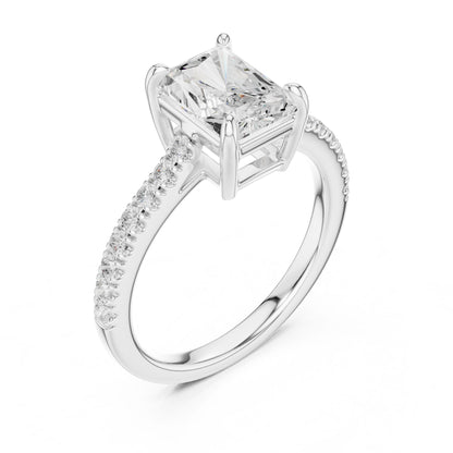 Radiant Lab Grown Diamond Pave Engagement Ring