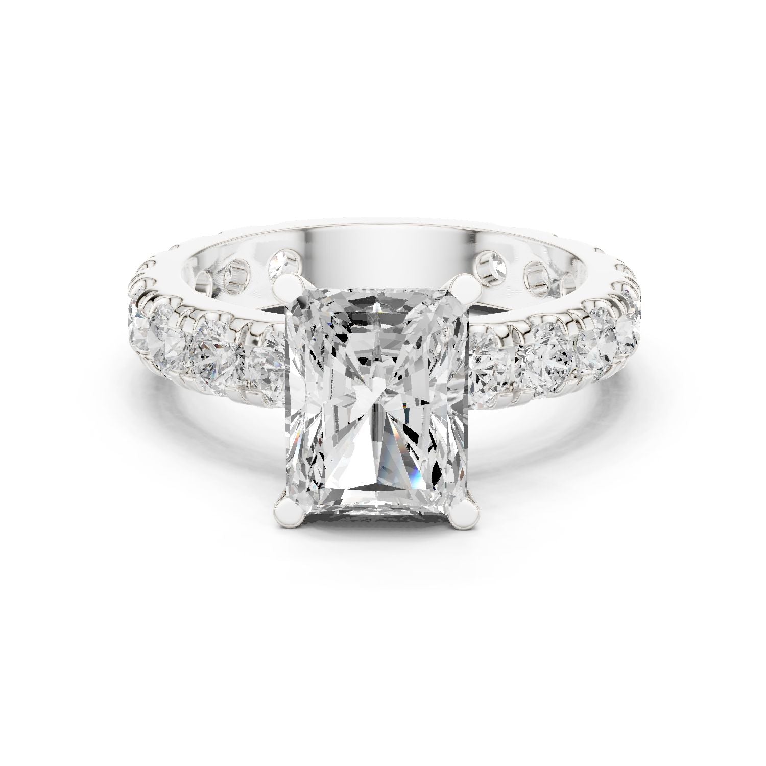 Radiant Lab Grown Diamond Pave Engagement Ring