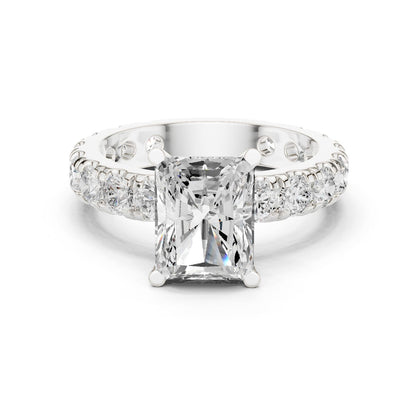 Radiant Lab Grown Diamond Pave Engagement Ring