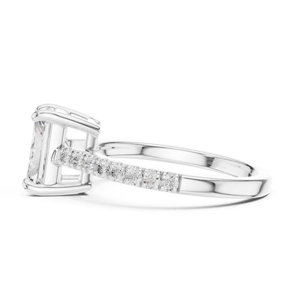 Radiant Lab Grown Diamond Pave Engagement Ring