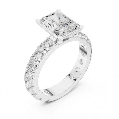 Radiant Lab Grown Diamond Pave Engagement Ring