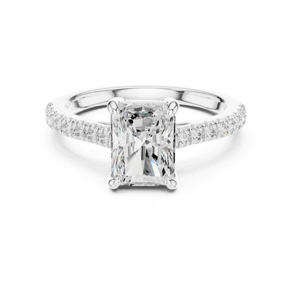 Radiant Lab Grown Diamond Pave Engagement Ring