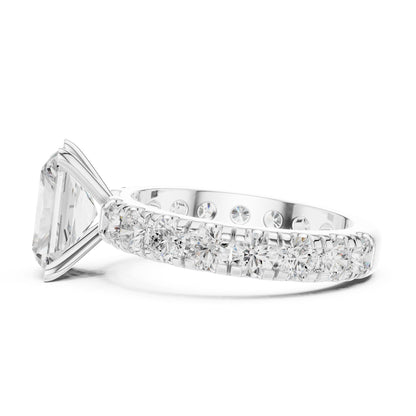 Radiant Lab Grown Diamond Pave Engagement Ring
