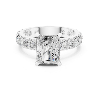Radiant Lab Grown Diamond Pave Engagement Ring