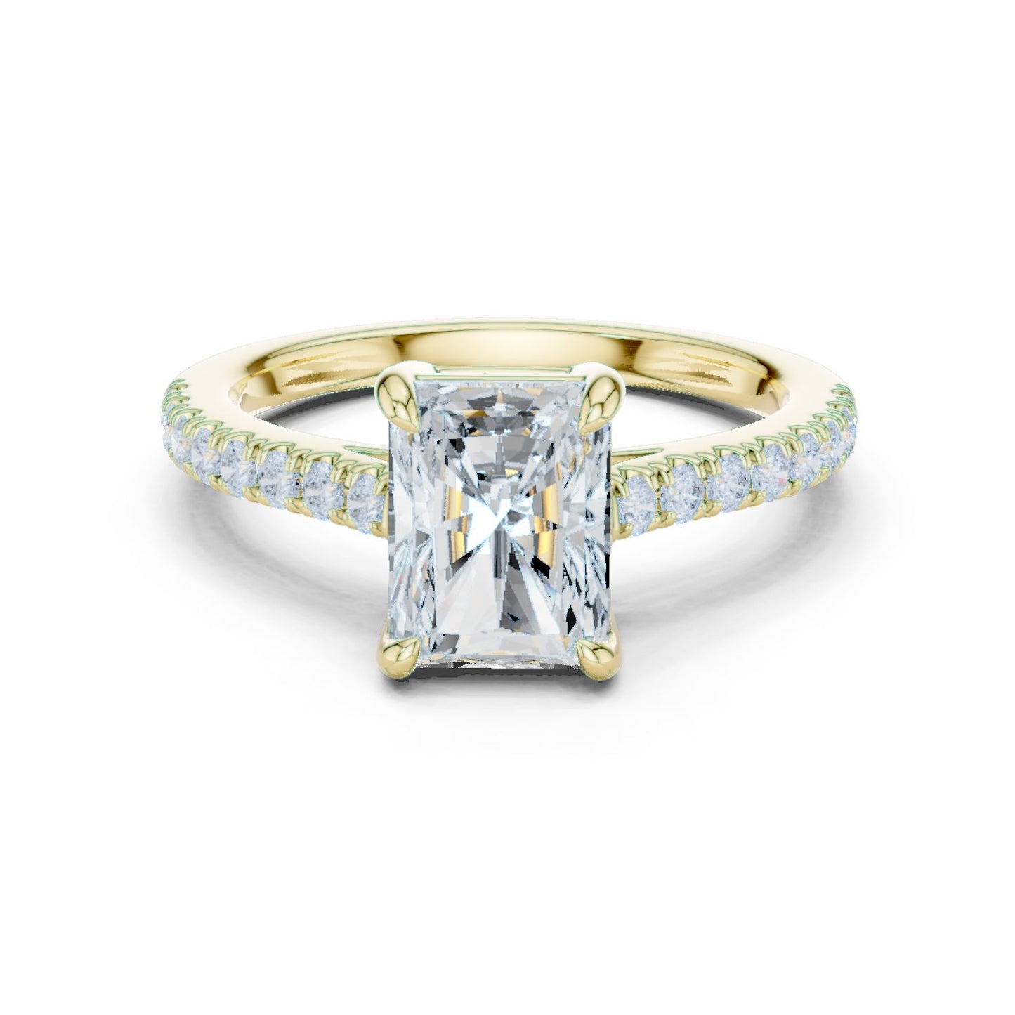 Radiant Lab Grown Diamond Pave Engagement Ring