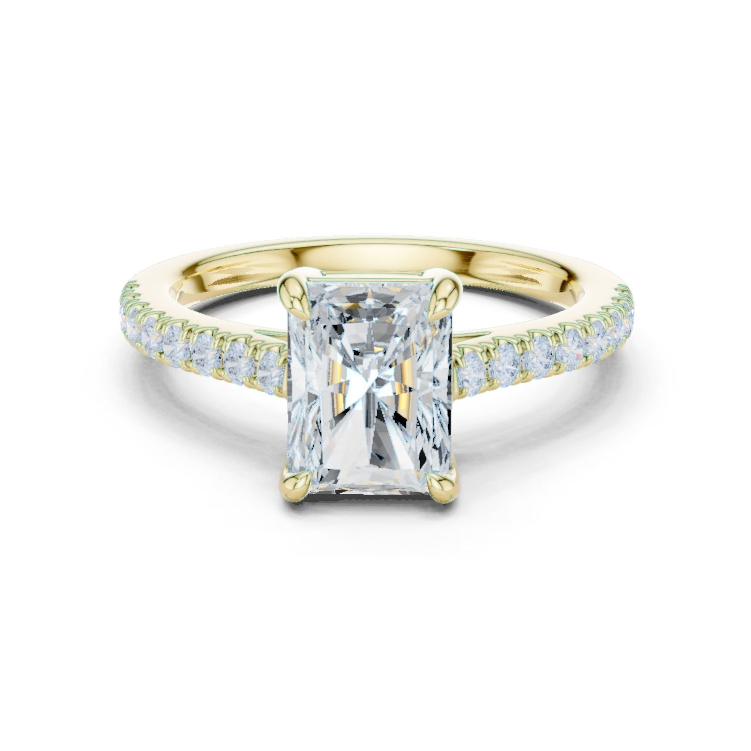 Radiant Lab Grown Diamond Pave Engagement Ring