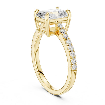 Radiant Lab Grown Diamond Pave Engagement Ring