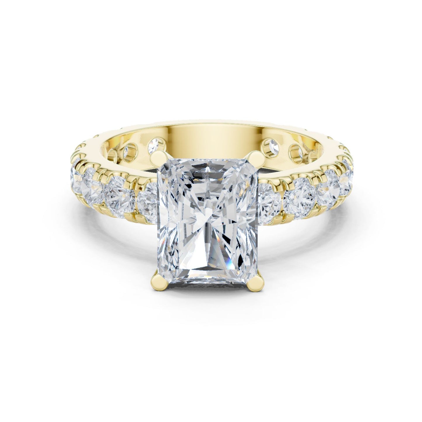 Radiant Lab Grown Diamond Pave Engagement Ring