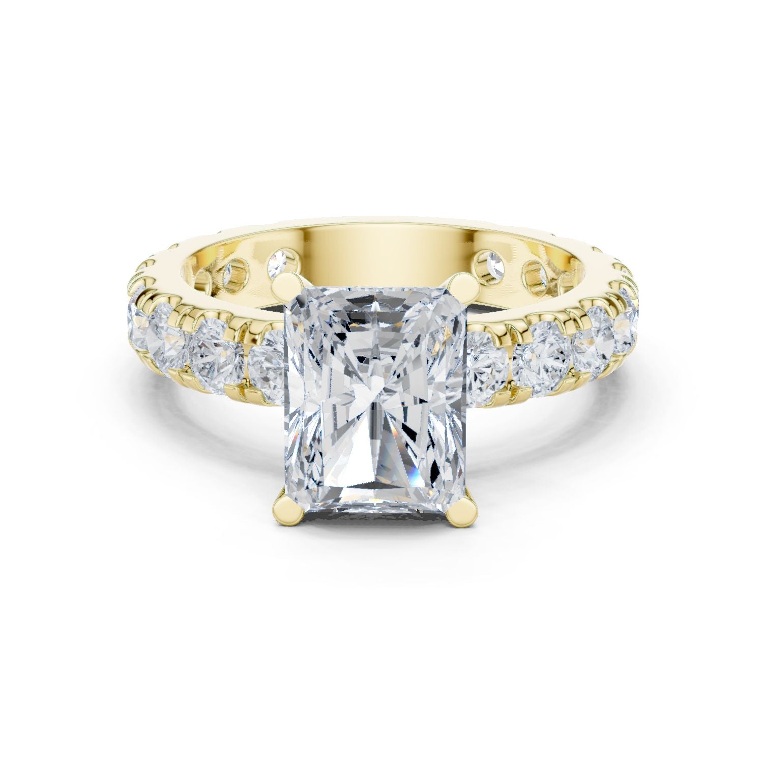 Radiant Lab Grown Diamond Pave Engagement Ring
