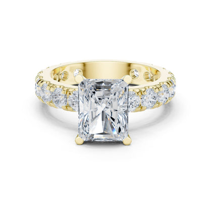Radiant Lab Grown Diamond Pave Engagement Ring