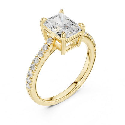 Radiant Lab Grown Diamond Pave Engagement Ring