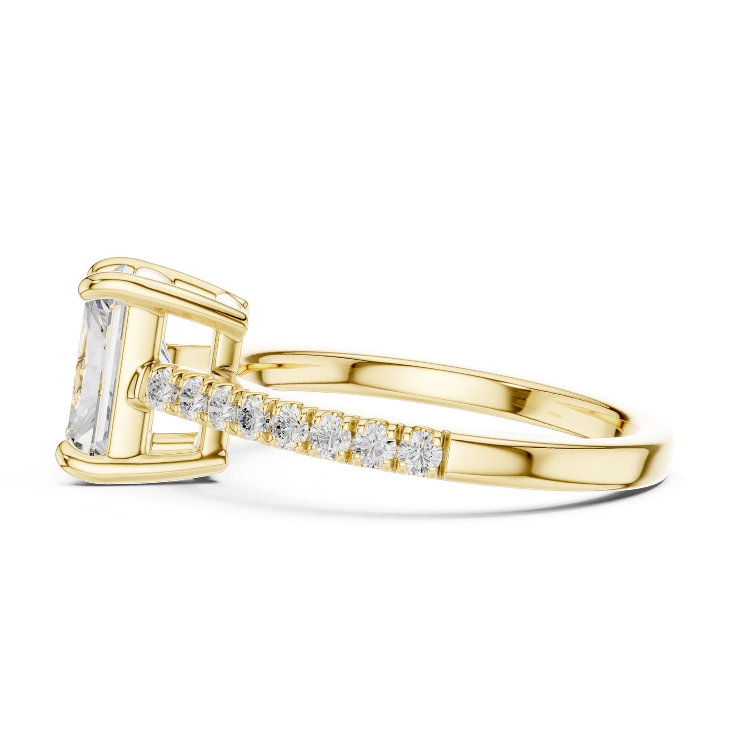 Radiant Lab Grown Diamond Pave Engagement Ring