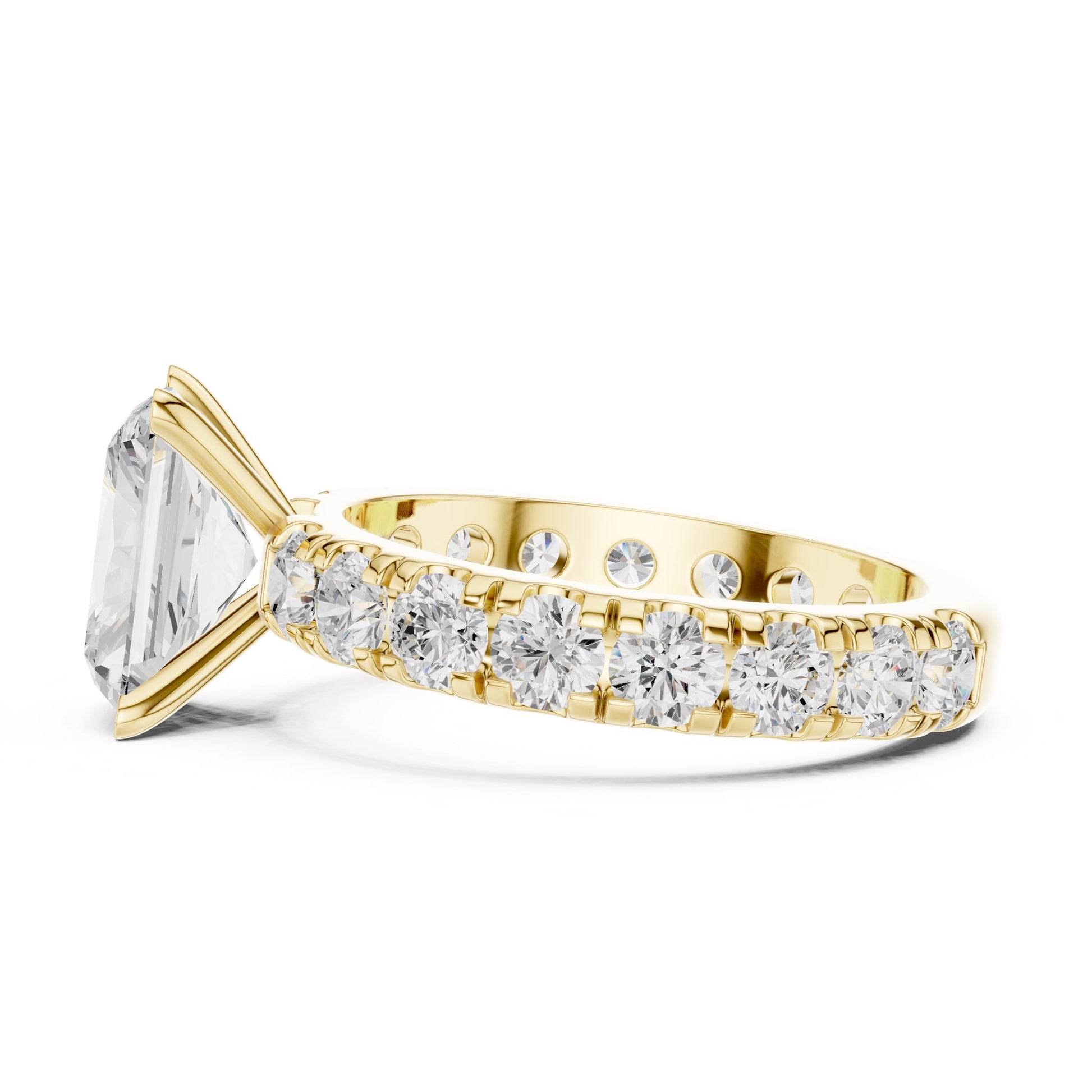 Radiant Lab Grown Diamond Pave Engagement Ring