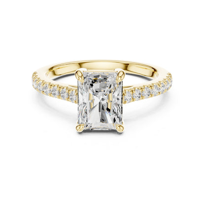 Radiant Lab Grown Diamond Pave Engagement Ring