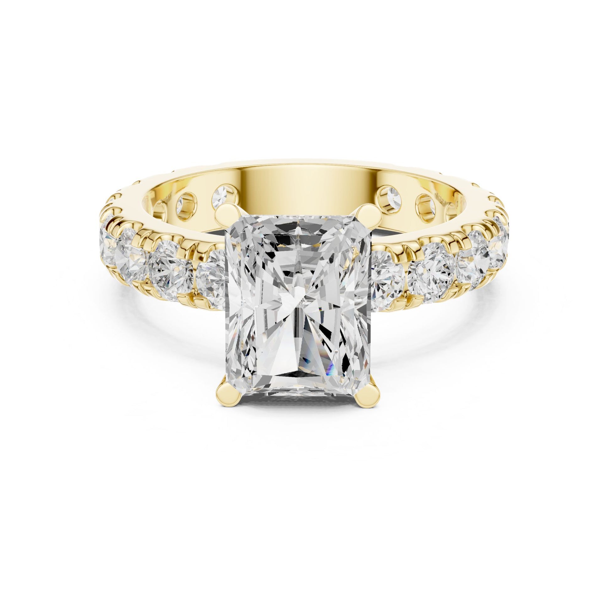 Radiant Lab Grown Diamond Pave Engagement Ring