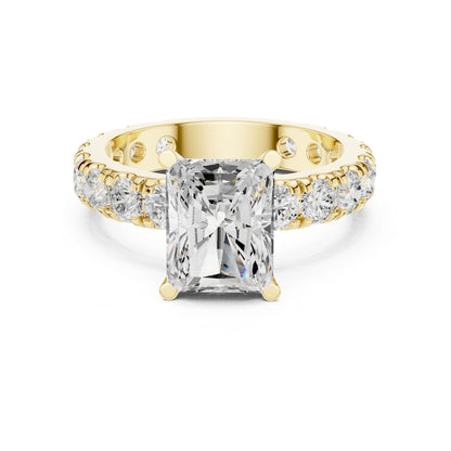 Radiant Lab Grown Diamond Pave Engagement Ring