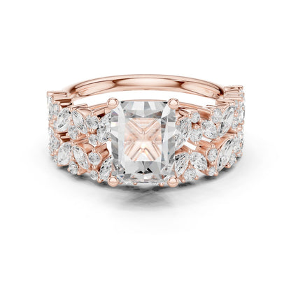 Radiant Lab Grown Diamond Side-Stone Engagement Ring