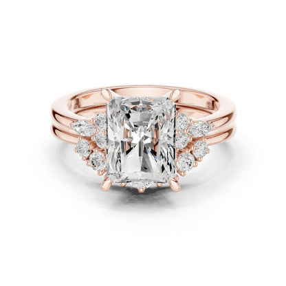 Radiant Lab Grown Diamond Side-Stone Engagement Ring