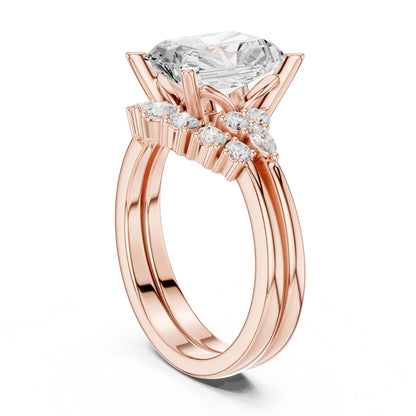Radiant Lab Grown Diamond Side-Stone Engagement Ring