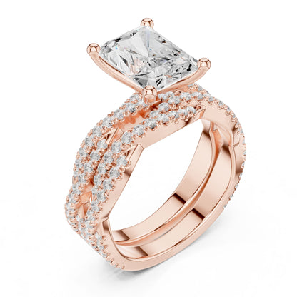 Radiant Lab Grown Diamond Side-Stone Engagement Ring