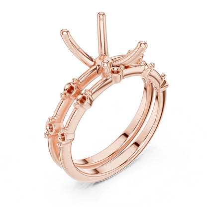 Radiant Lab Grown Diamond Side-Stone Engagement Ring