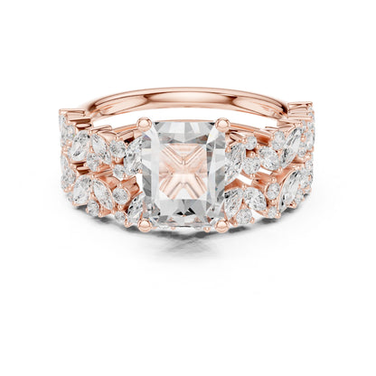 Radiant Lab Grown Diamond Side-Stone Engagement Ring