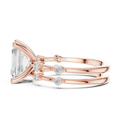 Radiant Lab Grown Diamond Side-Stone Engagement Ring